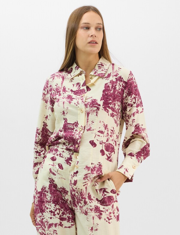 Conjunto Camisa Y Pantalón Estampado VIOLETA