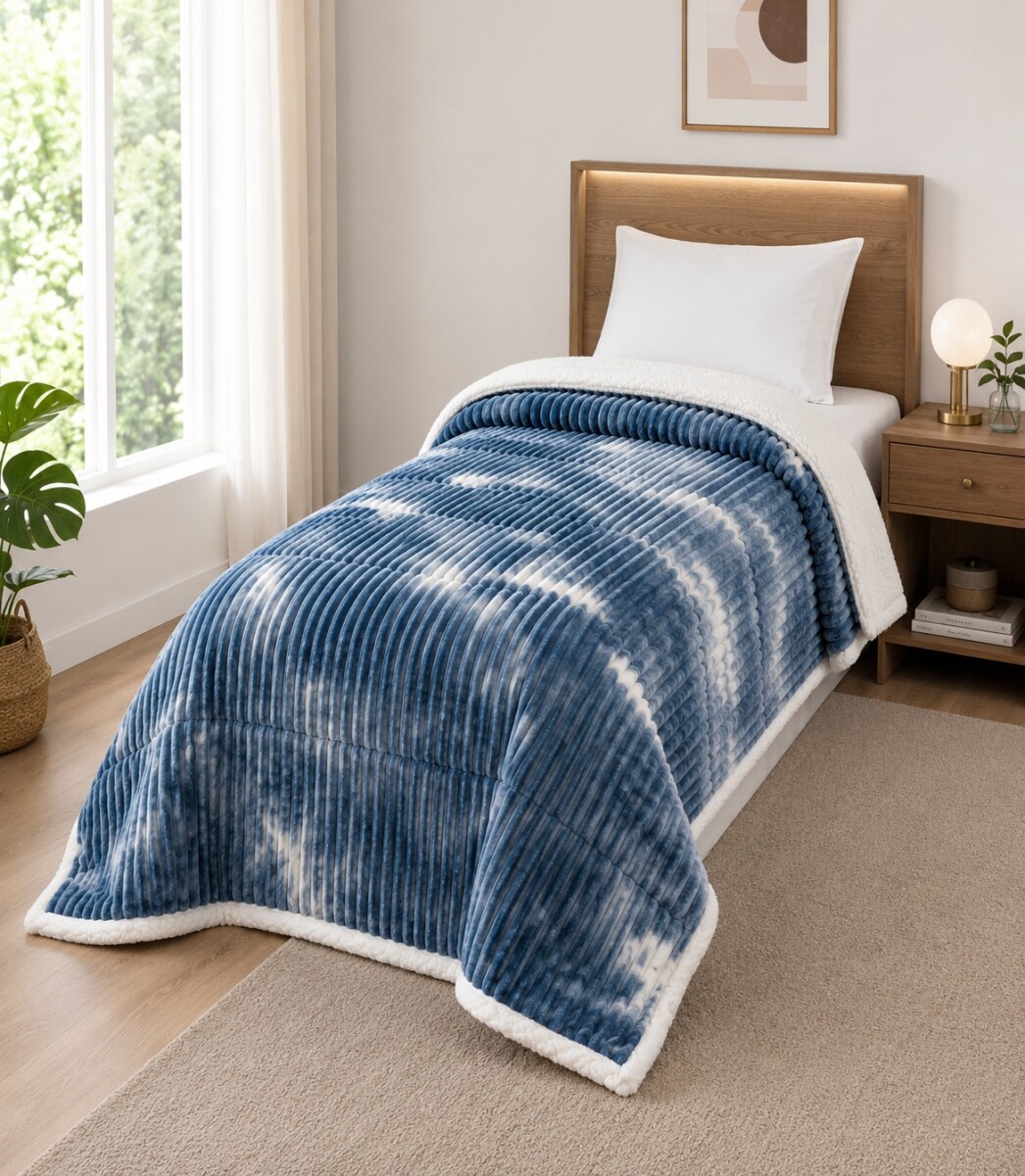 ACOLCHADO COTTON FLOR CORDERITO 1 PL QUEEN SILK 