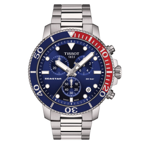 Reloj Tissot Seastar 1000 Quartz Chrono con bisel rojo y azul Reloj Tissot Seastar 1000 Quartz Chrono con bisel rojo y azul
