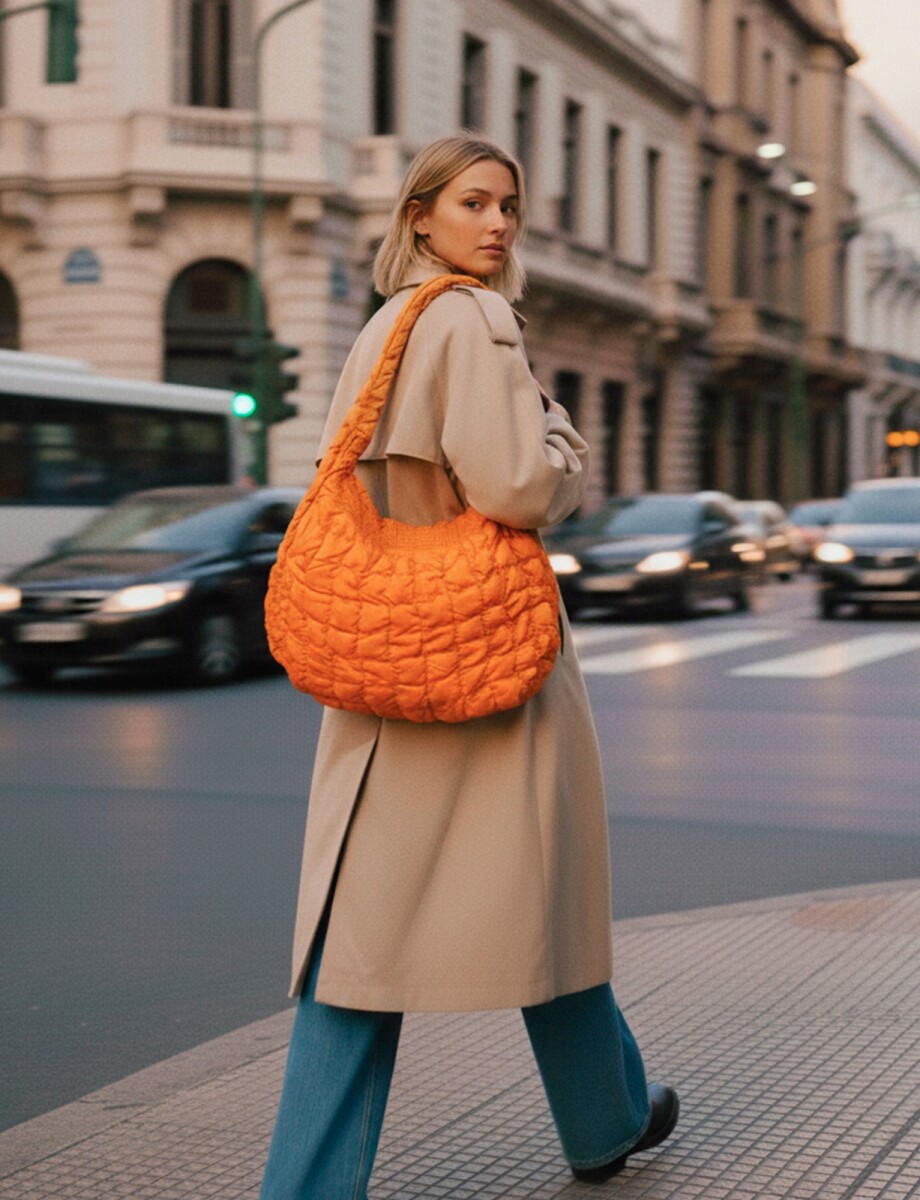 Bolso Capitoneado - Anaranjado 