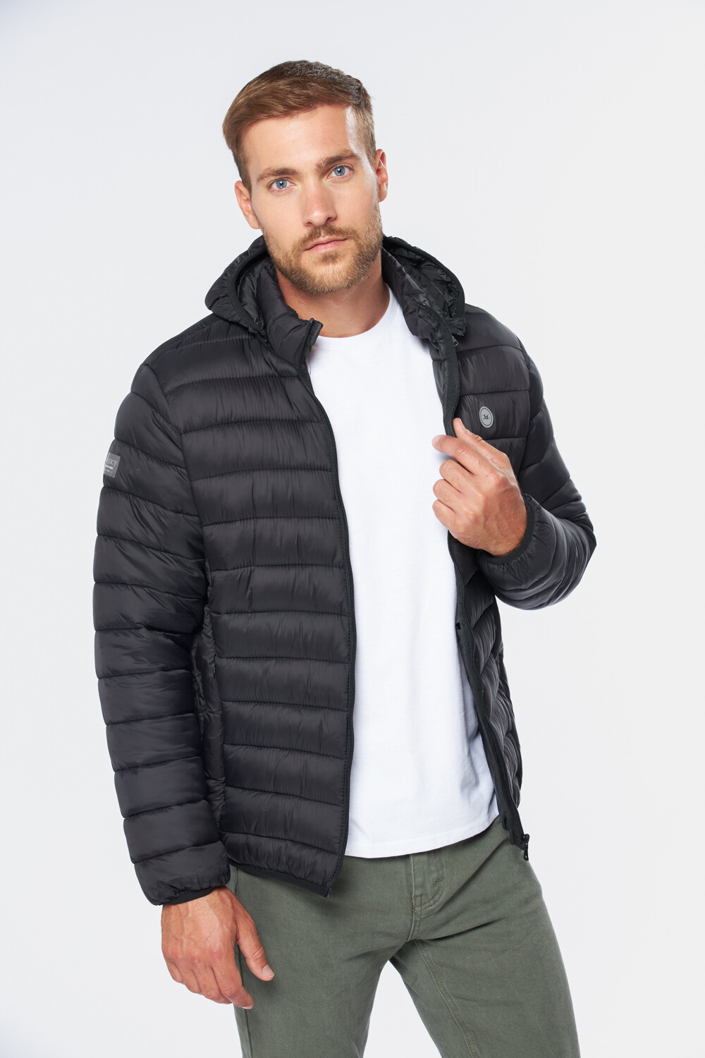 CAMPERA DE ABRIGO CAPITONEADA Negro