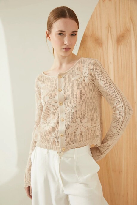 CARDIGAN FLORIDA BEIGE
