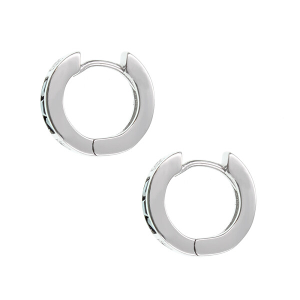 Aros Lucía en oro blanco 18k con brillantes y zafiros Aros Lucía en oro blanco 18k con brillantes y zafiros