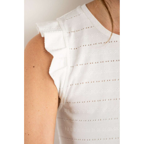 Remera Texturada Manga Tablitas Blanco
