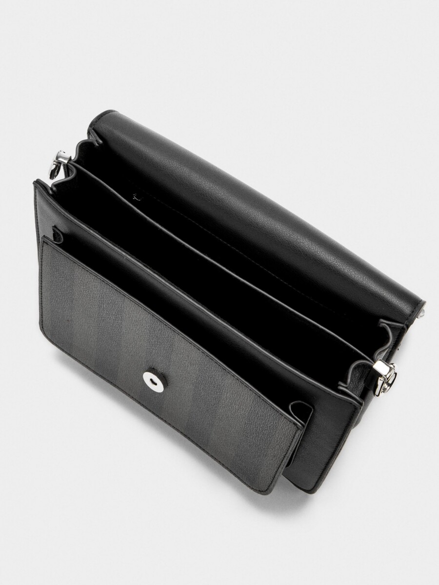 Bolso Bandolera Con Solapa negro