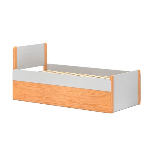 Cama 1 plaza - Madera Maciza con baúl - Flow Square Cama 1 plaza - Madera Maciza con baúl - Flow Square