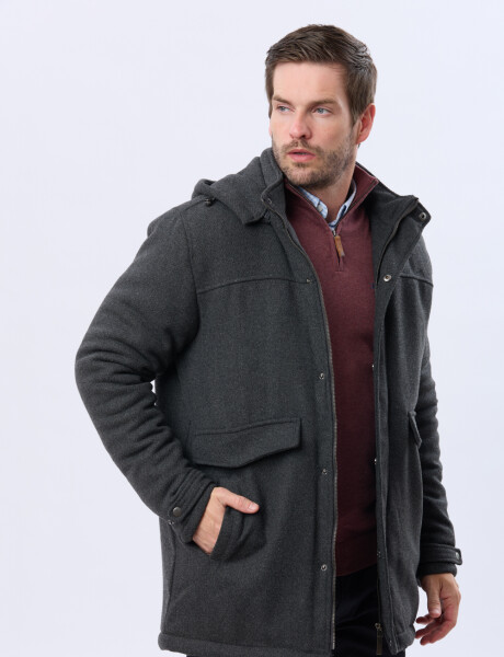 SACO DE PAÑO CON CAPUCHA Gris