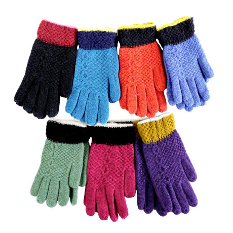 GUANTE LANA DAMA PUÑO GRUESO COMBINADO 6 COLORES 20X7.5CM 40-50GR GUANTE LANA DAMA PUÑO GRUESO COMBINADO 6 COLORES 20X7.5CM 40-50GR