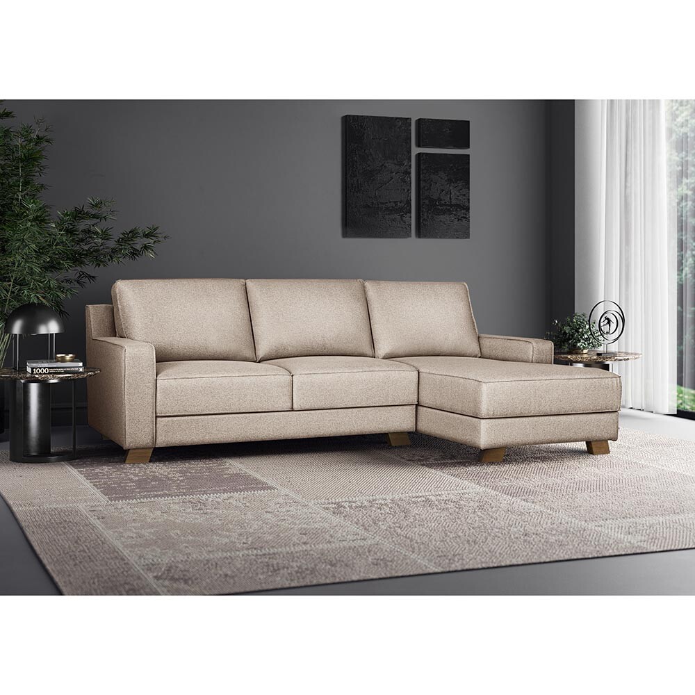 SOFA 3 CUERPOS DIVANNO CON CHAISE IZQUIERDO BEIGE Sofa 3 Cuerpos Divanno Con Chaise Izquierdo Beige
