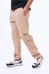 Pantalon de gabardina Durazno Beige