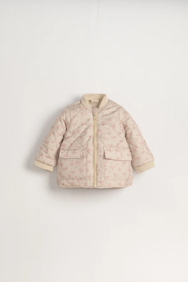 Campera abrigo capitoneada Beige