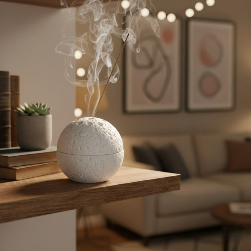 QUEMADOR BLANCO P/INCIENSO 3Pzas 7X7CM Unica