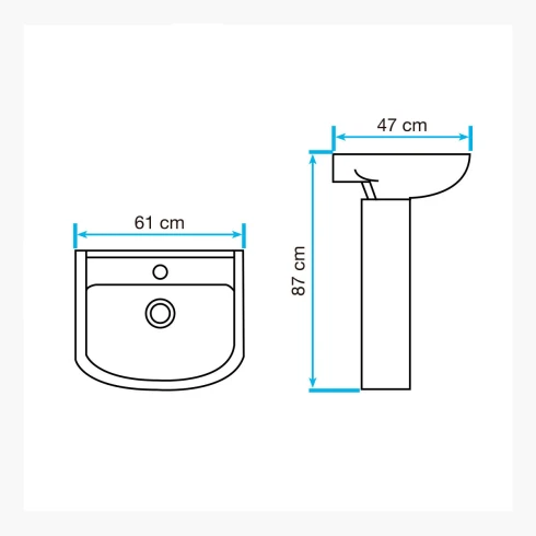 JUEGO DE LAVATORIO Y PEDESTAL BLANCO