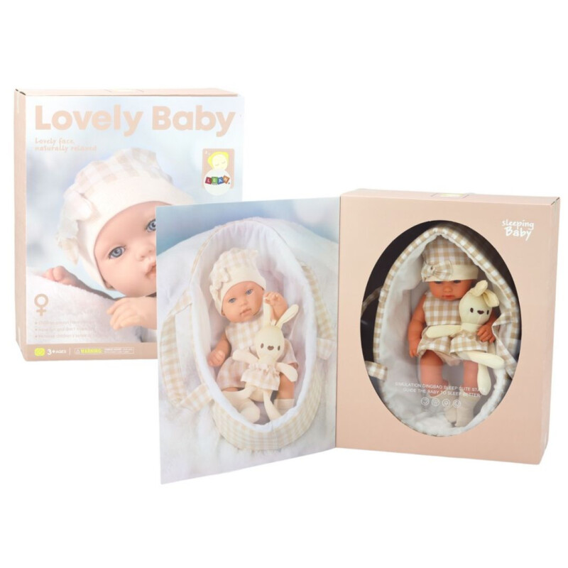 Bebote de Goma en Moises 31cm con conejito Bebote De Goma En Moises 31cm Con Conejito