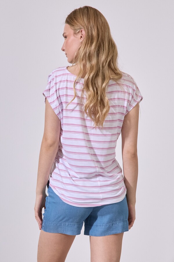 Remera Lineas ROSA