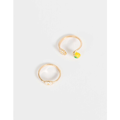 Sets De Anillos Margarita Dorado