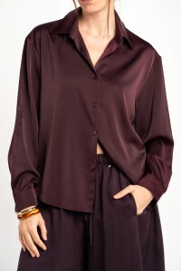 Camisa Saten Bordeaux