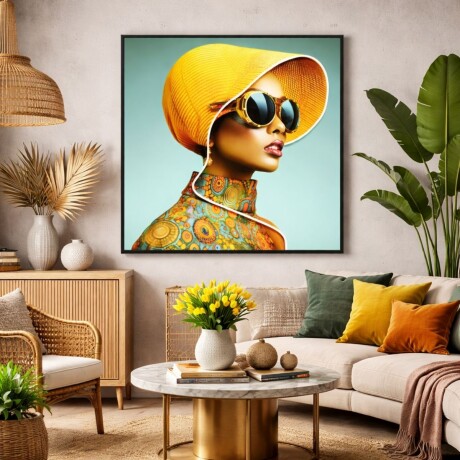 CUADRO LED SUN HAT WOMAN Amarillo - -