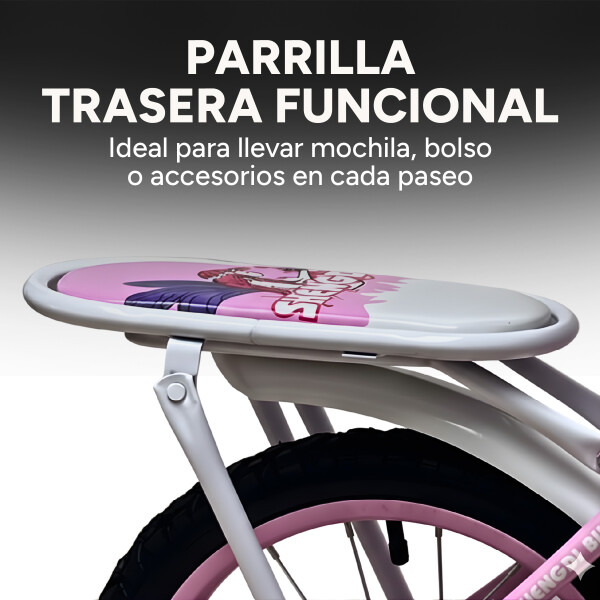 Bicicleta infantil Shengdi Rodado 14 Canasto Parrilla Hadas Rosa 2