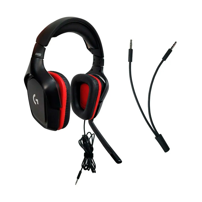 Auriculares Gamer Logitech G332 PC PS4 XboxOne Negro-Rojo Auriculares Gamer Logitech G332 PC PS4 XboxOne Negro-Rojo