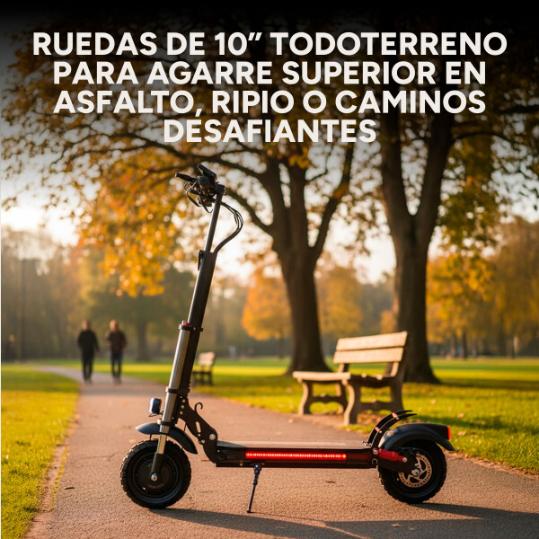 Scooter Monopatín Eléctrico Gogreen Punch Rage 1000w 60 km/h Color Negro