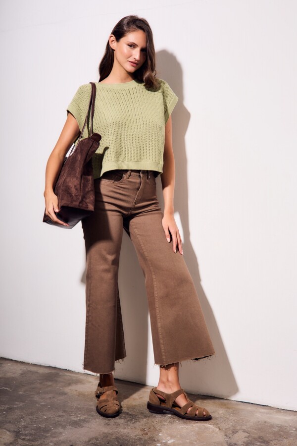 Chaleco Lurex Pistacho