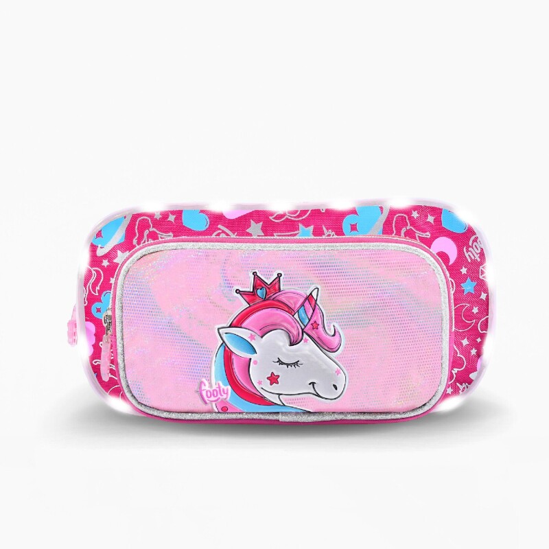 Cartuchera Footy Unicornio Bolsiillo Fucsia - Rosa