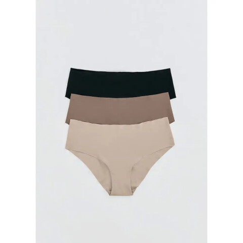 CALCINHA FEM PRETO/CAQUI/BEGE