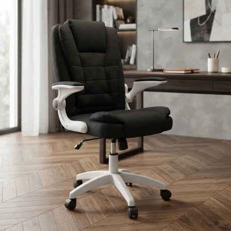 Silla de oficina Giratoria con posabrazos rebatibles Negra Silla de oficina Giratoria con posabrazos rebatibles Negra