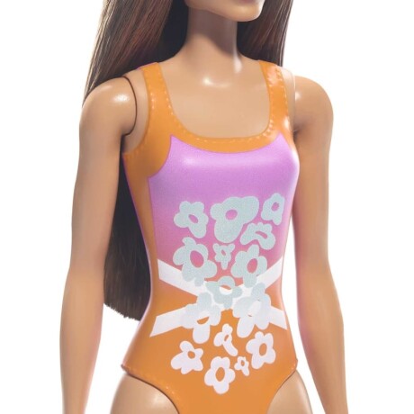 Muñeca Barbie GHH38 con Traje de Baño Varios Modelos LILA-NARANJA