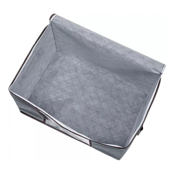 Caja Organizadora De Tela Guarda Mantas Ropa 60x45x30 Cm Variante Color Gris
