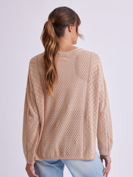 Buzo punto fantasía Beige