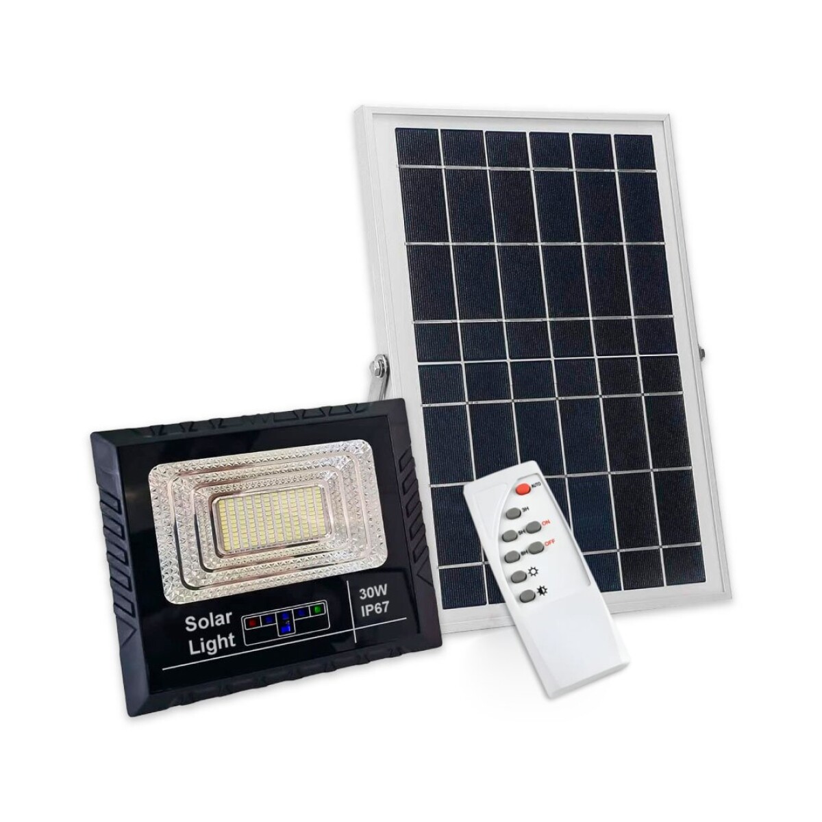 Foco Solar Reflector Led 30w Panel Exterior Jardin Luz Fria - Variante Color Negro 