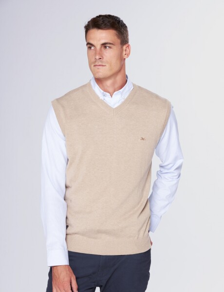 CHALECO TEJIDO Beige