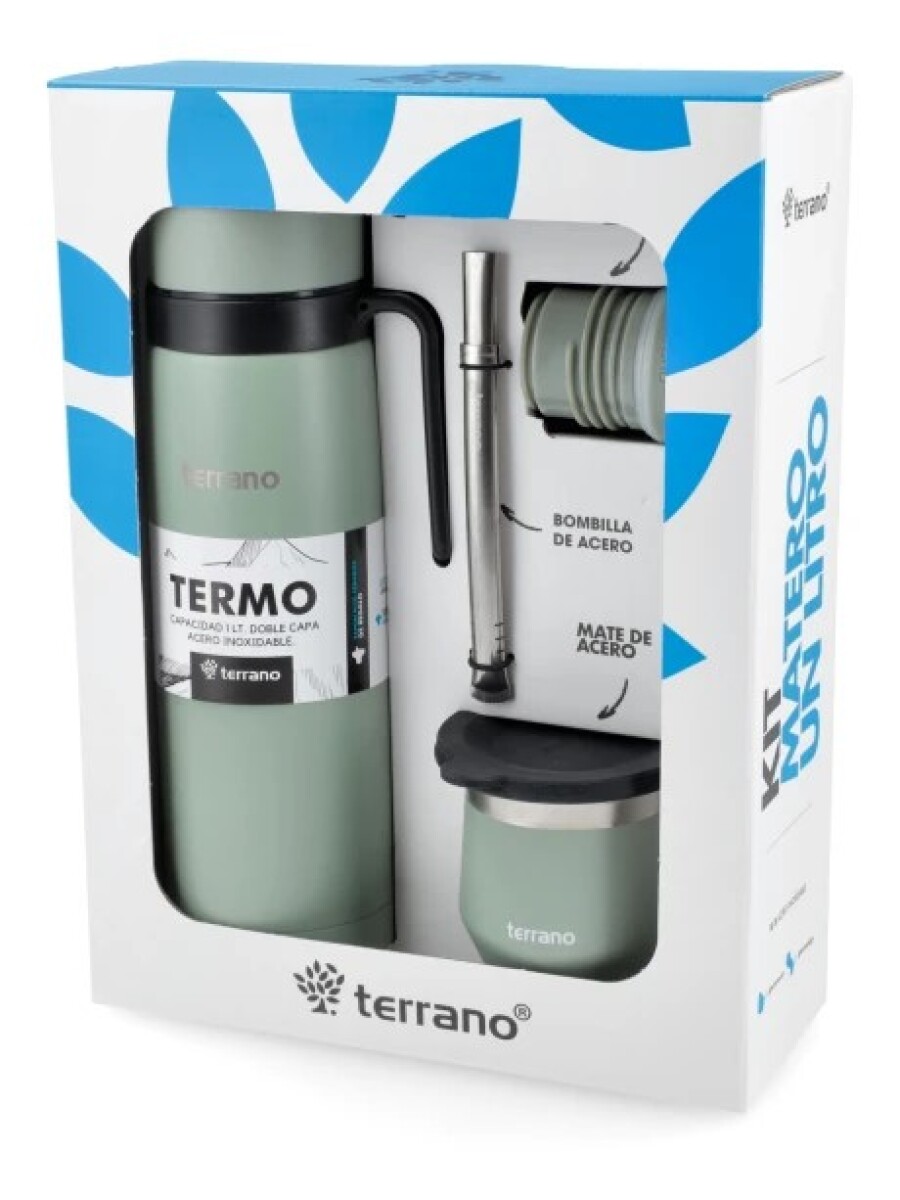 KIT TERRANO TERMO + MATE + BOMBILLA Oliva 