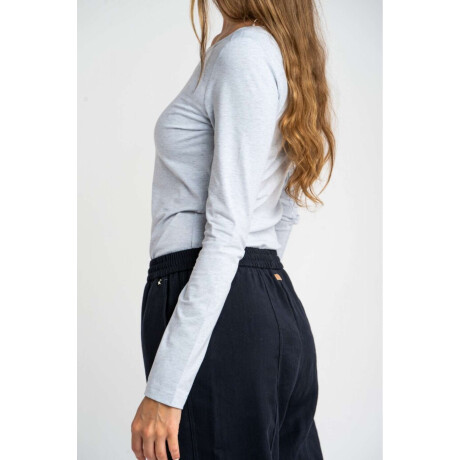 Remera Algodon Elastano Gris Melange