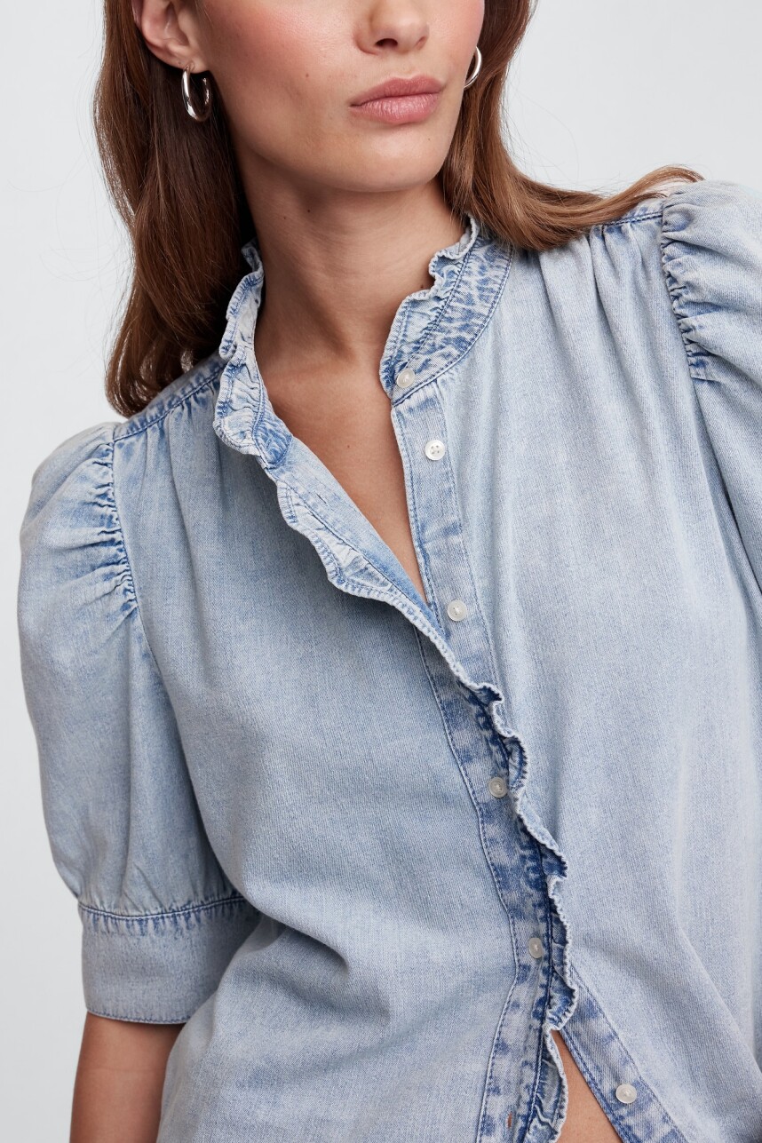Camisa De Jean Mujer Light Wash