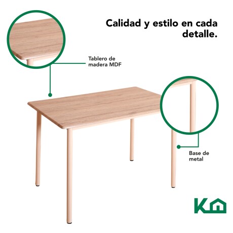 Juego De Comedor Cancun Mesa + 4 Sillas Kingshouse Madera MDF Beige