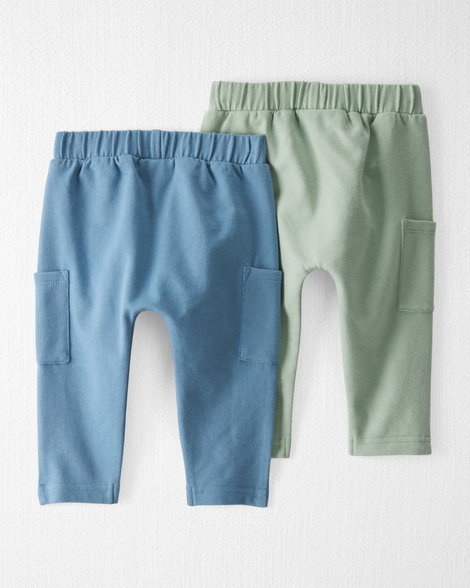 Pack dos pantalones de algodón orgánico, con bolsillos Sin color