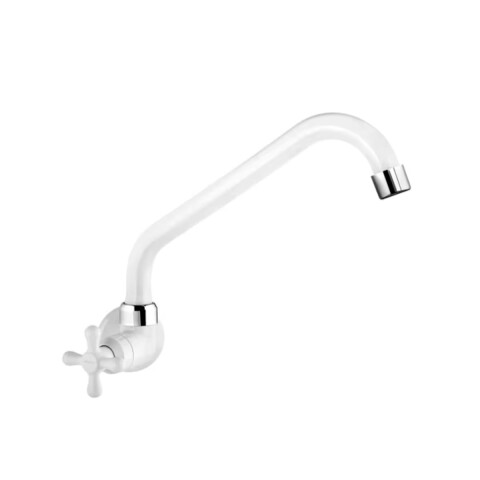 Grifo Unitario de Cocina de pared pico largo Marujá blanca Grifo Unitario De Cocina De Pared Pico Largo Marujá Blanca
