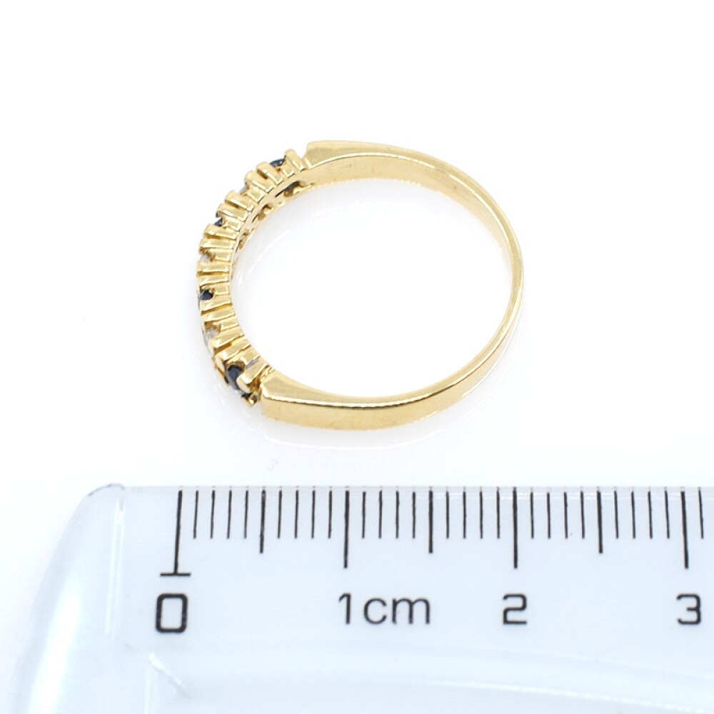 Anillo medio sin fin zafiros y brillantes con engarce 4 puntas Anillo medio sin fin zafiros y brillantes con engarce 4 puntas