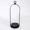 PORTA VELA METAL NEGRO/VIDRIO 10X10X27CM Unica