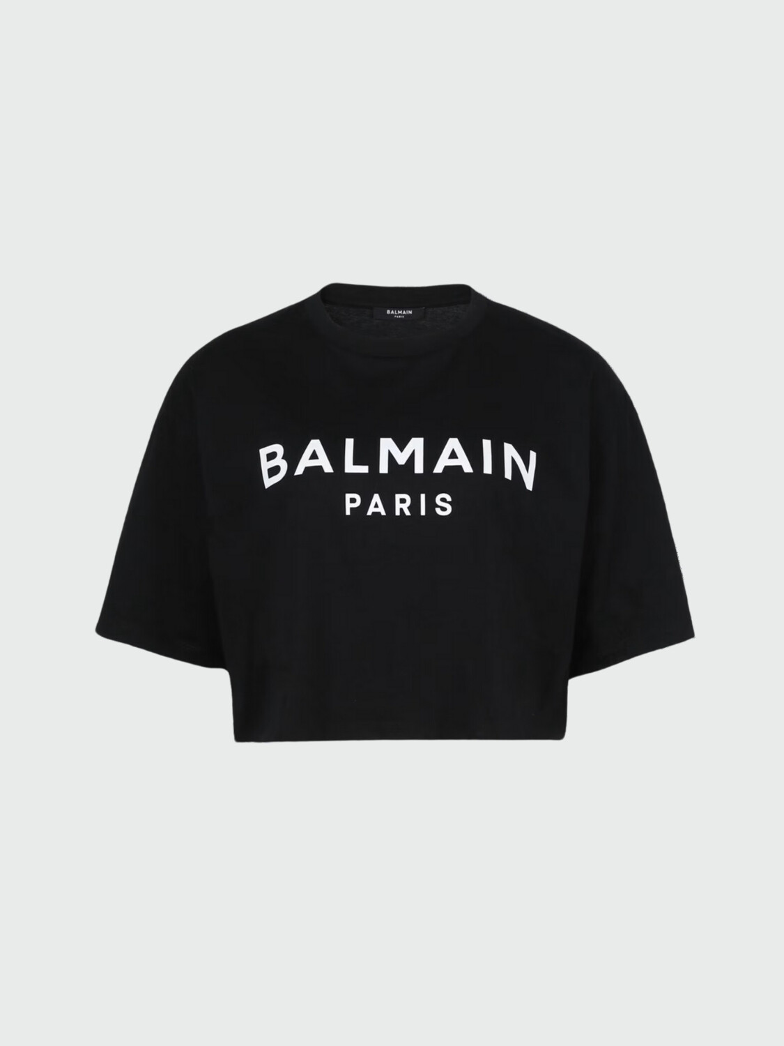 Balmain -Remera de algodón con estampado Balmain Paris Negro