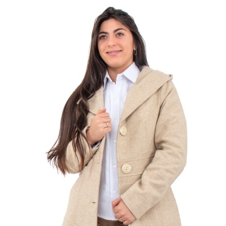 Abrigo 100% Lana con Capucha Amanecer Beige