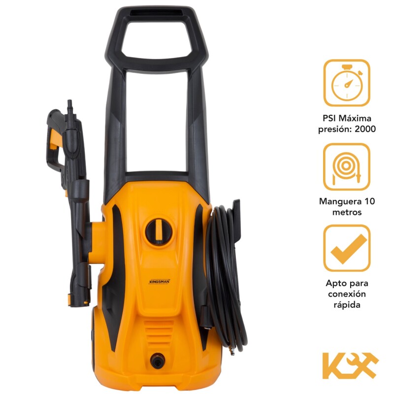 Hidrolavadora Kingsman eléctrica portátil alta presión 1600w 138 bar Hidrolavadora Kingsman eléctrica portátil alta presión 1600w 138 bar