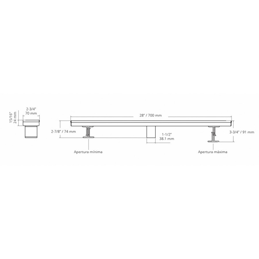 Desagüe Lineal Aqua Negro Mate - 70 Cm Desagüe Lineal Aqua Negro Mate - 70 Cm