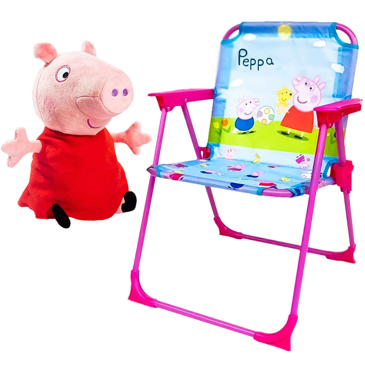 Silla Infantil Reposera Plegable Peppa Pig Niña Playa 
