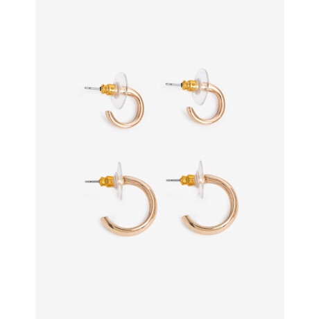 Set De Argollas Bañado En Oro Dorado