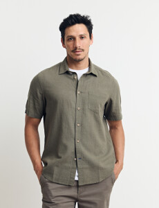 012265 CAMISA HARRINGTON LABEL Oliva