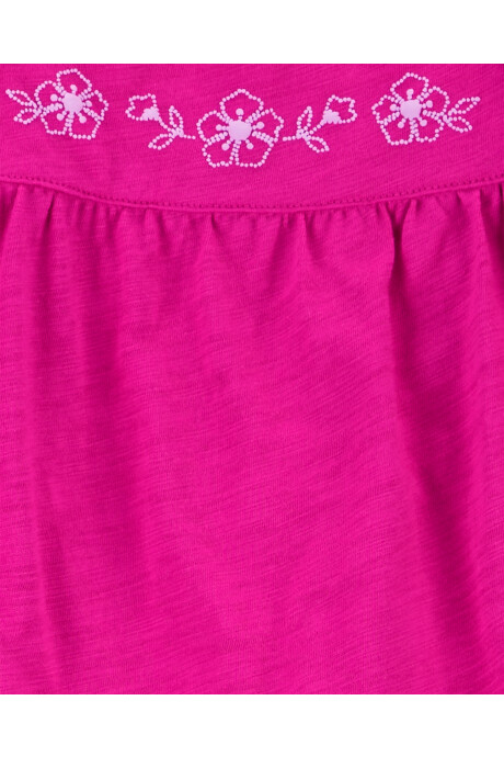 Set dos piezas, short de lino y musculosa de algodón, rosadas Sin color